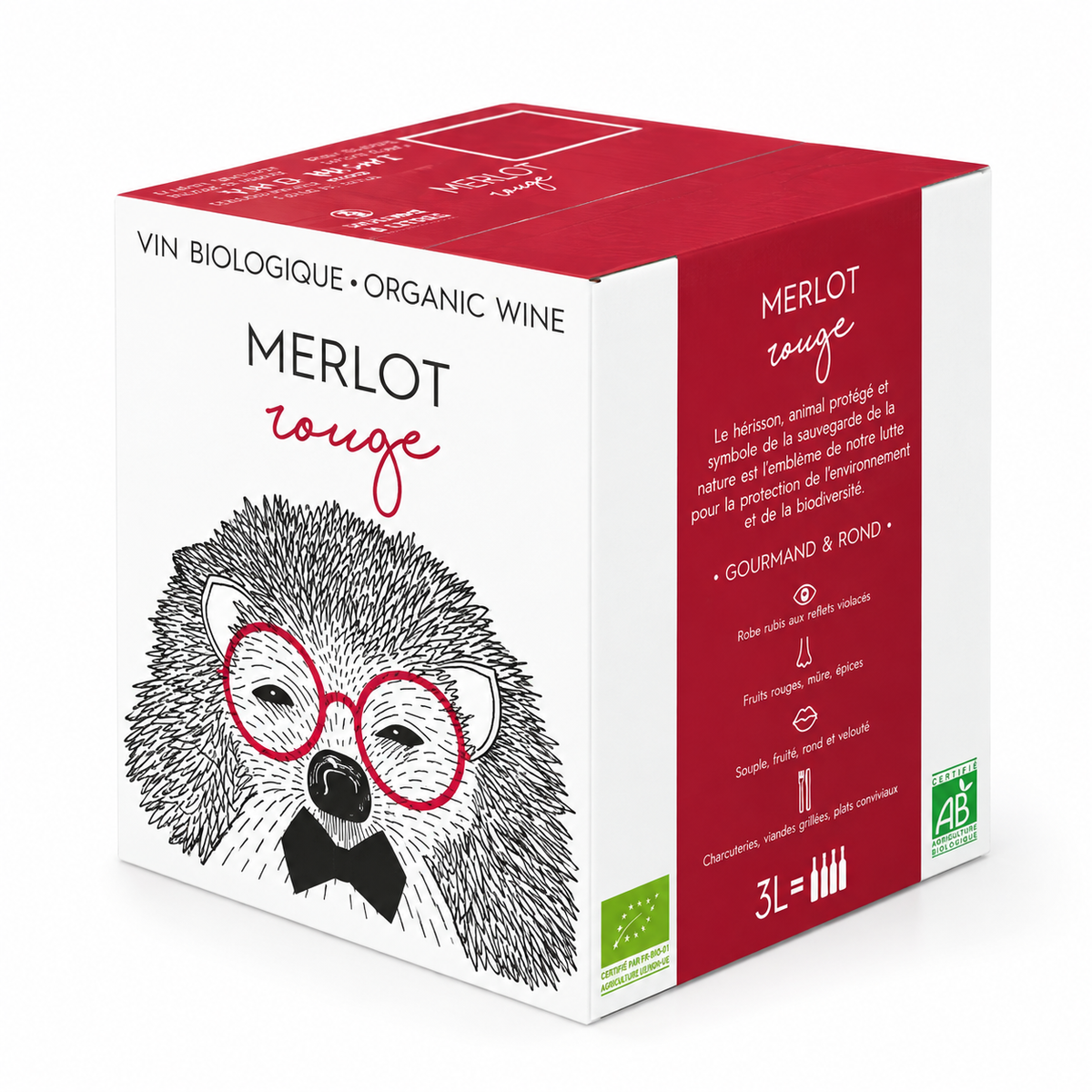 Hérisson Malin - Merlot Rouge - Bib 3L - Jacques Frelin