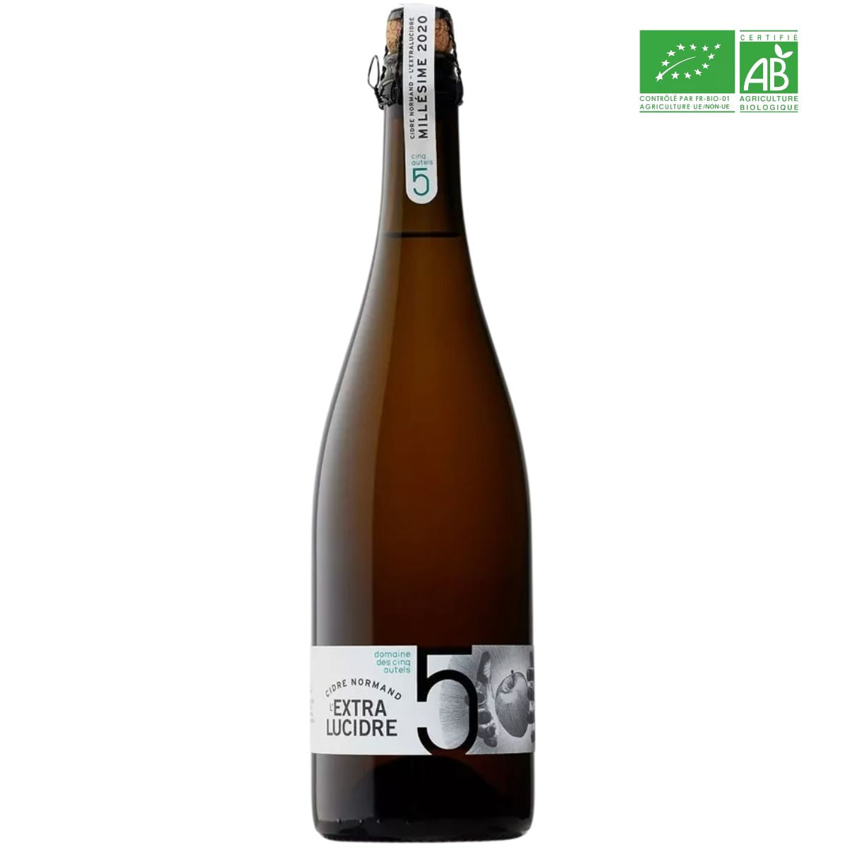 Domaine des 5 Autels - Cidre Brut Cuvée l'extralucidre (75cl) - Bio et sans sulfites ajoutés