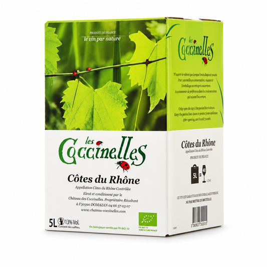 Château des Coccinelles Côtes du Rhône Blanc Bio – BIB 5 litres