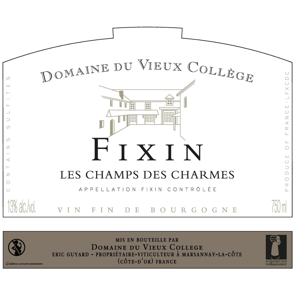 Domaine du Vieux Collège - Fixin Champs des Charmes 2022 - Bourgogne